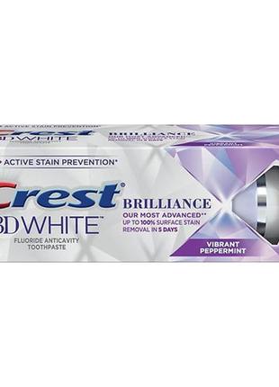 Отбеливающая зубная паста crest 3d white brilliance vibrant peppermint