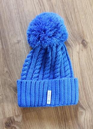 Тепла шапка товста в'язання на зиму zurich з помпоном1 фото