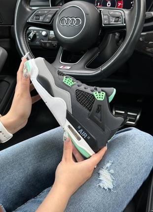 Женские кроссовки nike air jordan 4 x off-white green glow3 фото