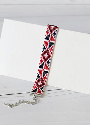 Браслет из чешского бисера в технике 
"ткачество".

ширина 2 см

цена🔥200 грн
