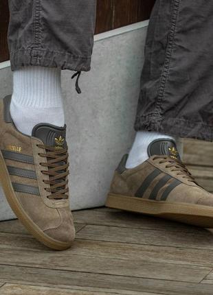 Кроссовки adidas gazelle brown haki