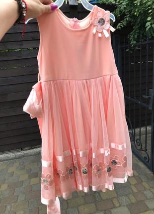 Фото + 79 ошатне плаття miss seker (пояс у комплекті) на зріст 116-122 см1 фото