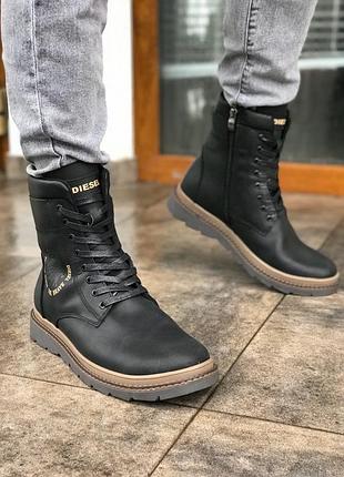 Ботинки кожаные зимние diesel combat boots3 фото