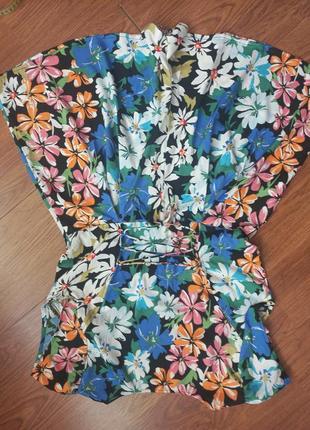Легкий яркий ромпер комбинезон шорты с цветами индия3 фото