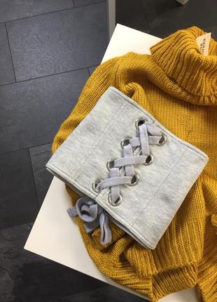 Широкий пояс корсет с завязками