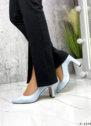 Натуральные туфли - classica, голубой, натуральная кожа2 фото