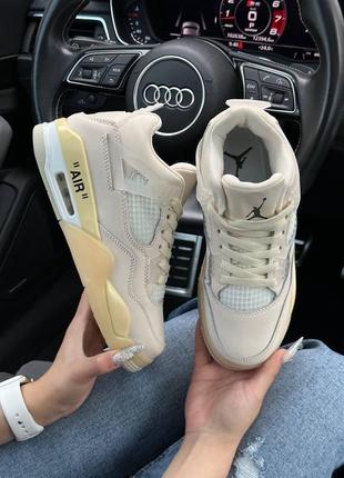 Женские кроссовки nike air jordan 4 retro x off-white sail 36-37