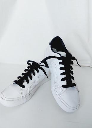 Белые кеды кожаные 38-39 кроссовки из натуральной кожи1 фото
