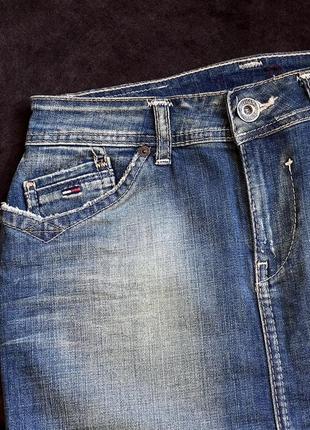 Юбка джинсовая tommy hilfiger denim оригинальная синяя спереди вырез2 фото