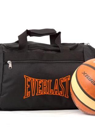 Спортивная сумка everlast orange черная для спортзала фитнеса и тренировок  на 36 литра в поездку