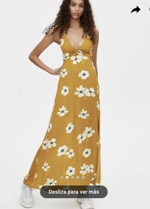 Pull and bear yellow cheap dress