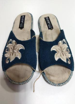 Тапочки жіночі белста шльопанці повстяні войлочні для ламінату безшумні