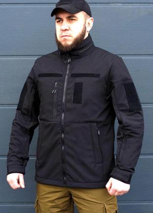 Тактична куртка для охранны staff soft shell garpun black