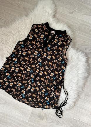 Прозрачная блуза в цветочный принт1 фото