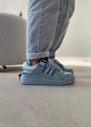 Жіночі кросівки adidas forum low x bad bunny blue grey1 фото