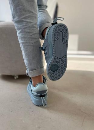 Жіночі кросівки adidas forum low x bad bunny blue grey3 фото