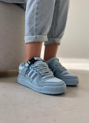 Жіночі кросівки adidas forum low x bad bunny blue grey2 фото