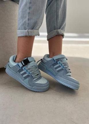 Жіночі кросівки adidas forum low x bad bunny blue grey4 фото