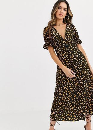 Нове плаття міді  asos в горох,  з гудзиками спереді