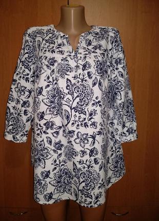 Классная льняная блузка пог 55 см