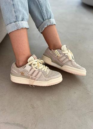 Жіночі кросівки adidas forum low beige grey