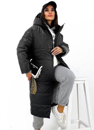 Зимове жіноче пальто з капюшоном2 фото