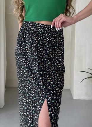 Трендовая юбка модная юбка летняя юбка легкая юбка длинная юбка с разрезом юбка на резинке недорогие юбки модная юбка5 фото