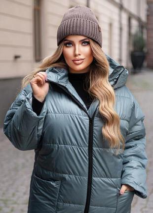 Зимнее женское пальто с капюшоном2 фото