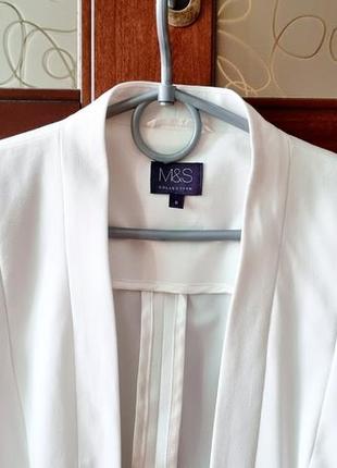 Новый классический деловой белый/молочный / айвори пиджак/жакет marks &amp; spencer.2 фото
