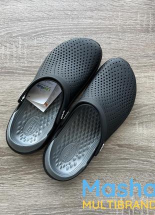 Кроксы лайтрайд черные мужские, crocs literide black2 фото