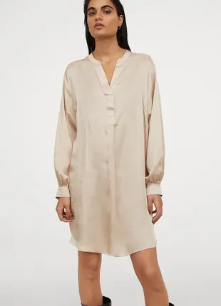 Сатинове плаття сорочка h&m великий розмір xl , подовжена блуза, туніка