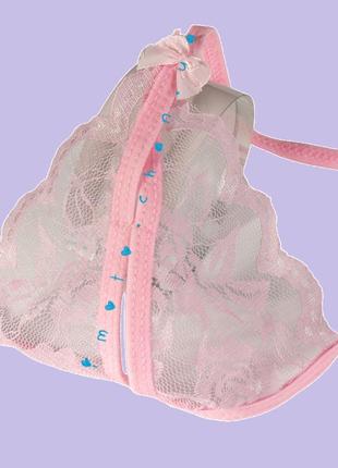 Комплект нижнего сексуального кружевного белья розовый4 фото