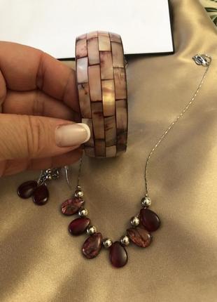 Браслет латунь перламутр