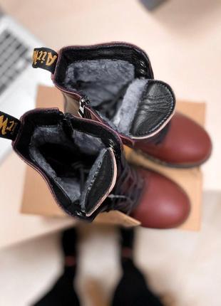 Dr. martens jadon bordo зимние ботинки с мехом на платформе /осень/зима/весна😍4 фото