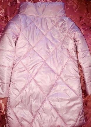 ⚠️акция❗️крутая тёплая зимняя куртка пальто зефирка с брошью и высоким воротником 🌸2 фото