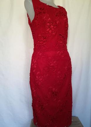 Женское нарядное кружевное платье, красное платье2 фото