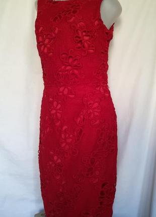 Жіноча ошатна мереживна сукня, червоне плаття10 фото