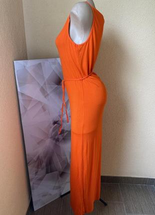 Стильное макси длинное платье оранжевое от atmosphere 14/423 фото