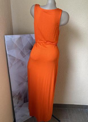 Стильное макси длинное платье оранжевое от atmosphere 14/424 фото