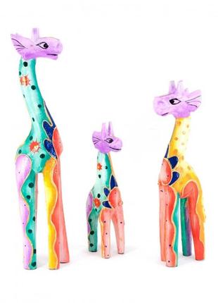 Жирафы 3 шт деревянные (25*5,5*3 см, 19,5*5*3 см, 15*4*3 см)