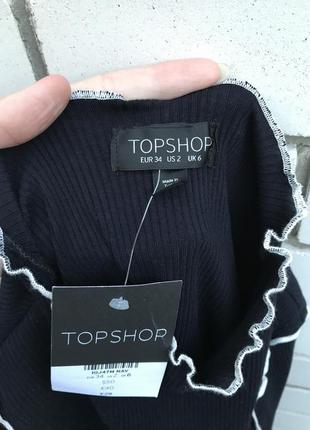 Новое черное, трикотажное платье миди в рубчик, маленький размер,хлопок,topshop10 фото