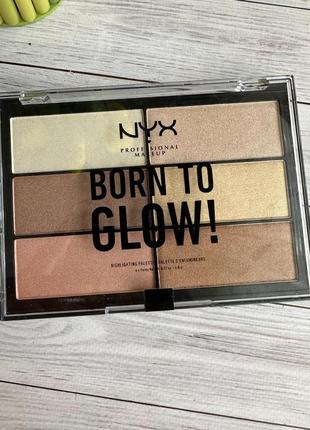 Палетка хайлайтерів nyx professional makeup professional born to glow highlighting palette