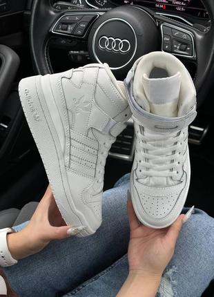 Високі жіночі шкіряні кросівки adidas forum 84 mid 🆕 адідас форум