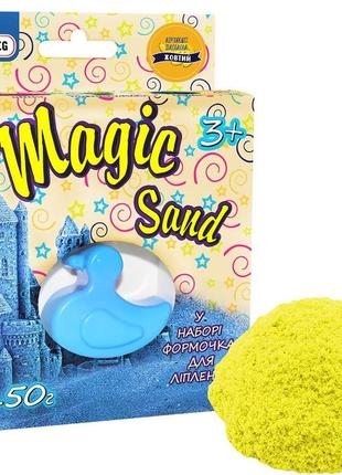 Кинетический песок magik sand, 0,150кг., желтый, с ароматом банана, тм стратег, украина