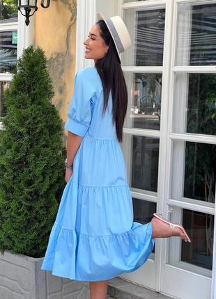 Легкое натуральное коттоновое платье в расцветках3 фото