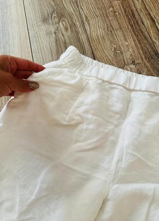 Белые льняные брюки2 фото