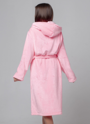 Теплий халат з капюшоном і кишенями serenade d17 рожевий3 фото