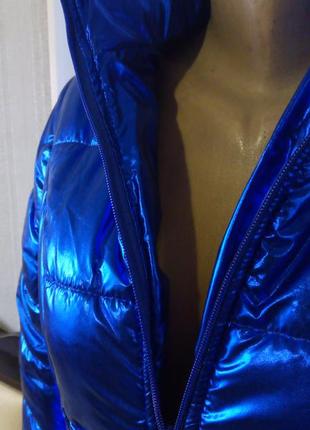 Женская стильная курточка (куртка) синего цвета4 фото