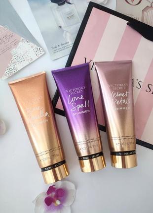 Лосьон крем для тела victoria's secret bare vanilla love spell velvet petals shimmer с блестками1 фото