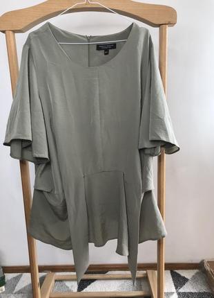 Шикарная оливковое блузка большого размера4 фото